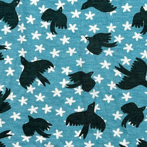 Boden Crew Neck Fit and Flare Summer Mini Dress Black Birds White Stars Sx 4R - Picture 5 of 7